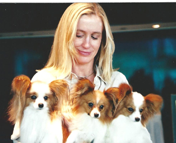 Elyse Vandermolen with her Papillons